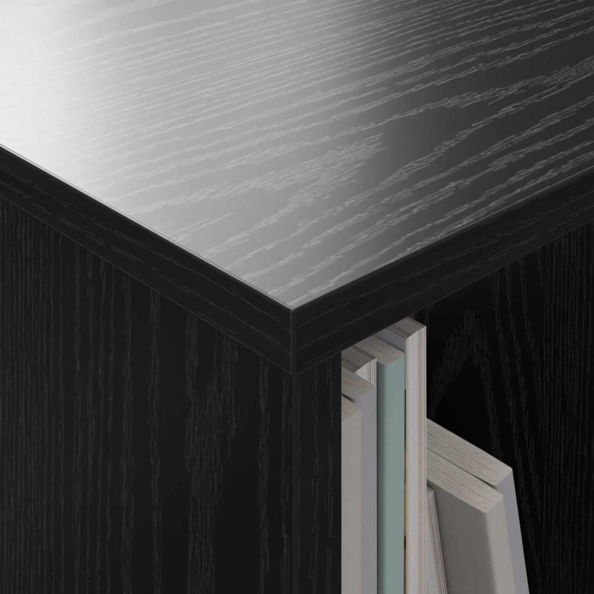 vidaXL Ράφι Περιοδικών 2 τεμ. Μαύρη Οξυά 35 x 30 x 45 εκ.
