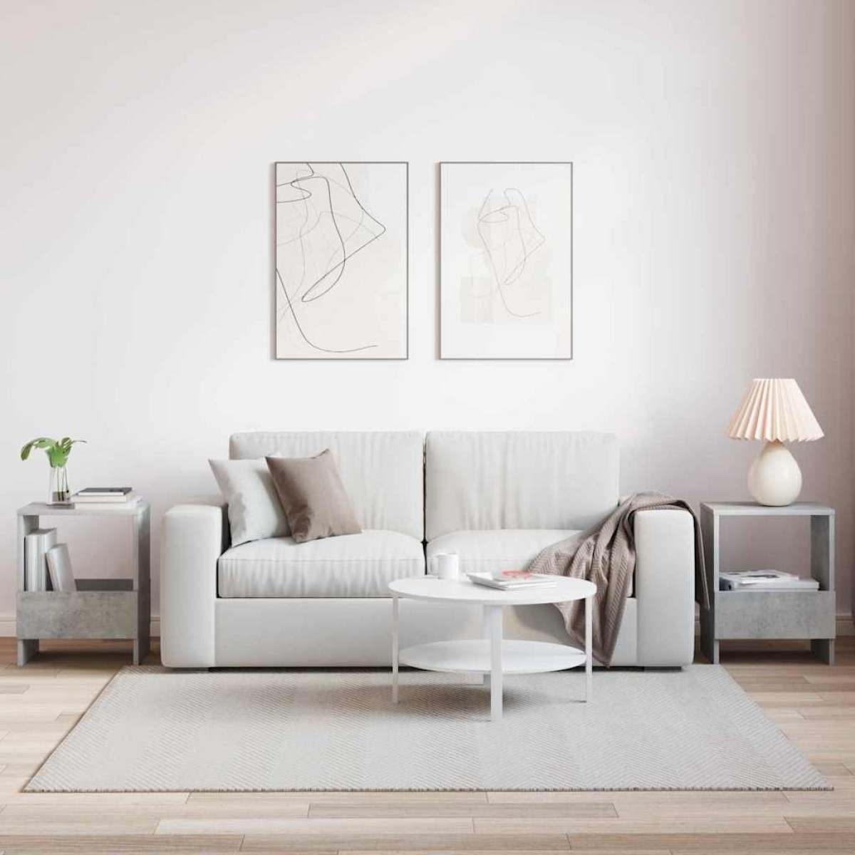 vidaXL Ράφι Περιοδικών 2 τεμ. Σκυρόδεμα Γκρι 35 x 30 x 45 εκ.