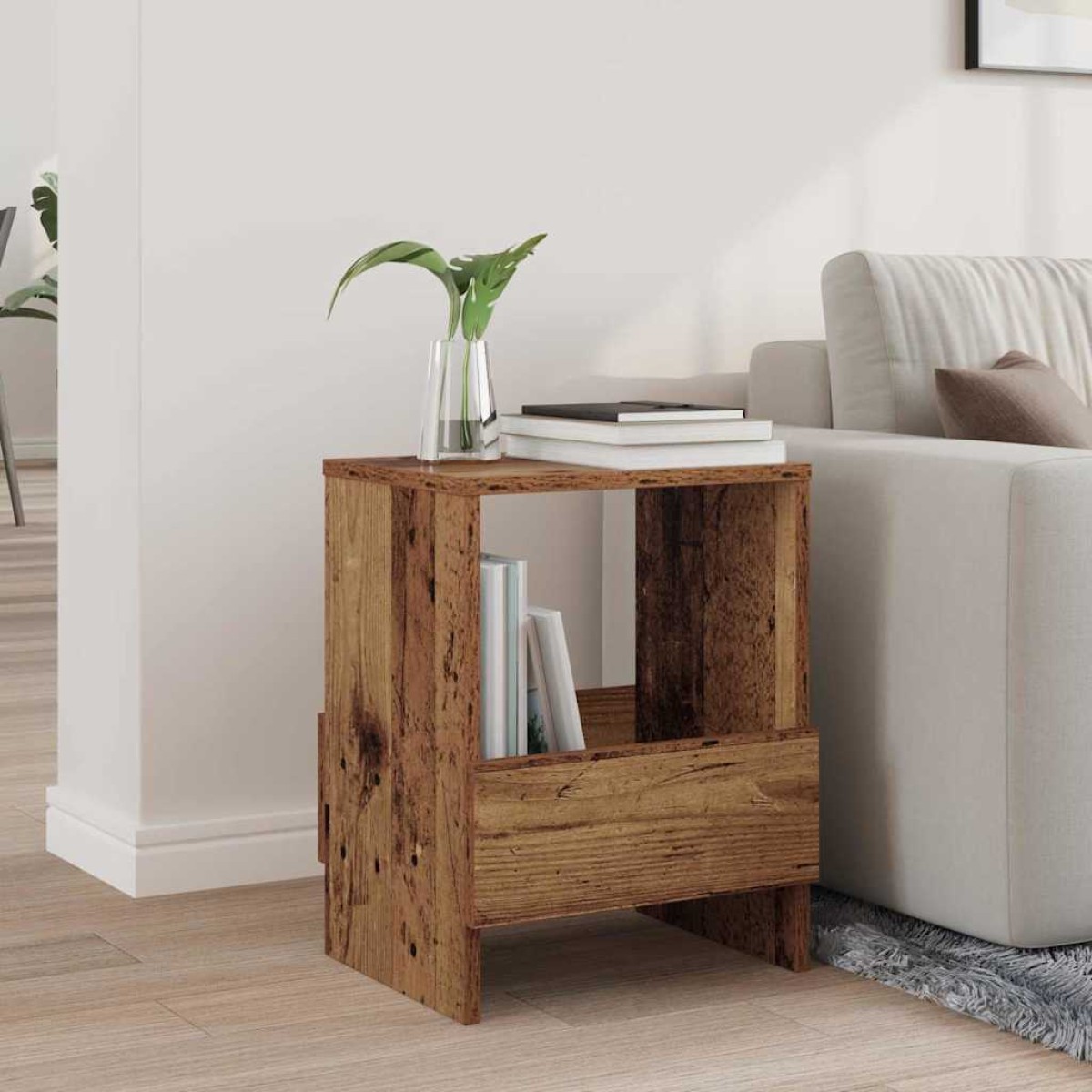 vidaXL Ράφι Περιοδικών Παλιό ξύλο 35 x 30 x 45 εκ.