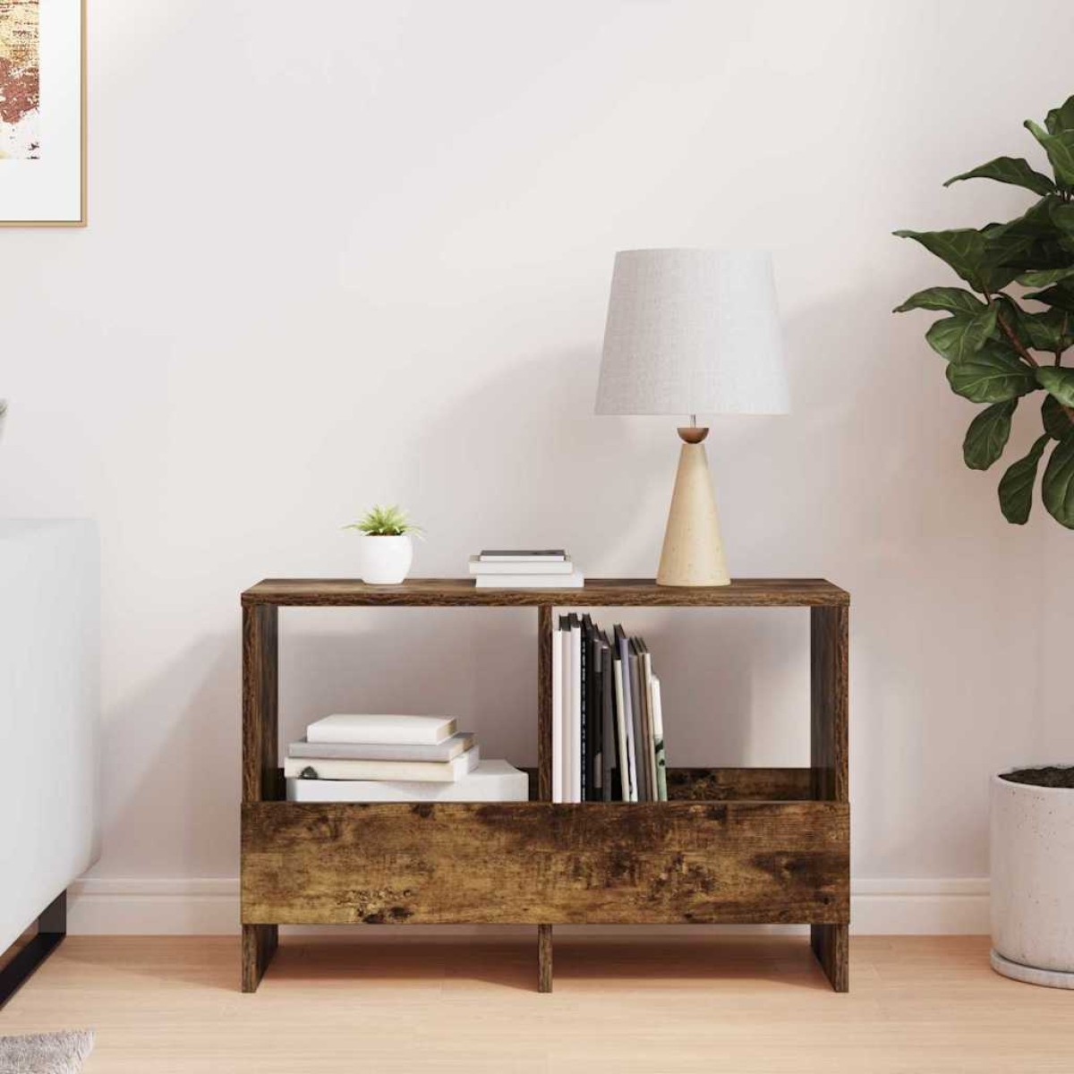 vidaXL Ράφι Περιοδικών Καπνιστό Δρύς 68,5 x 30 x 45 εκ.