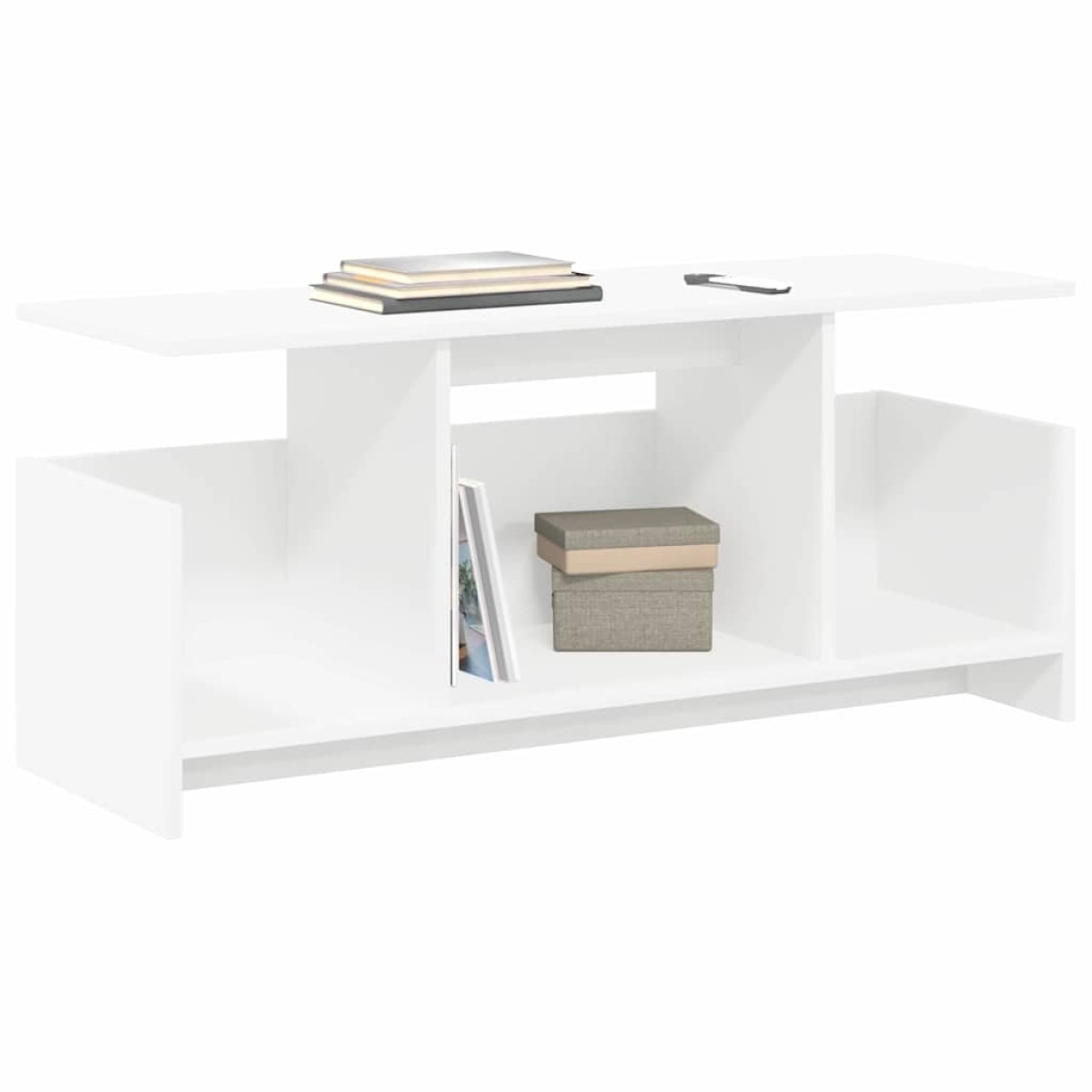 vidaXL Βάση TV 102 x 35 x 45 εκ. Λευκό Επεξεργασμένο Ξύλο
