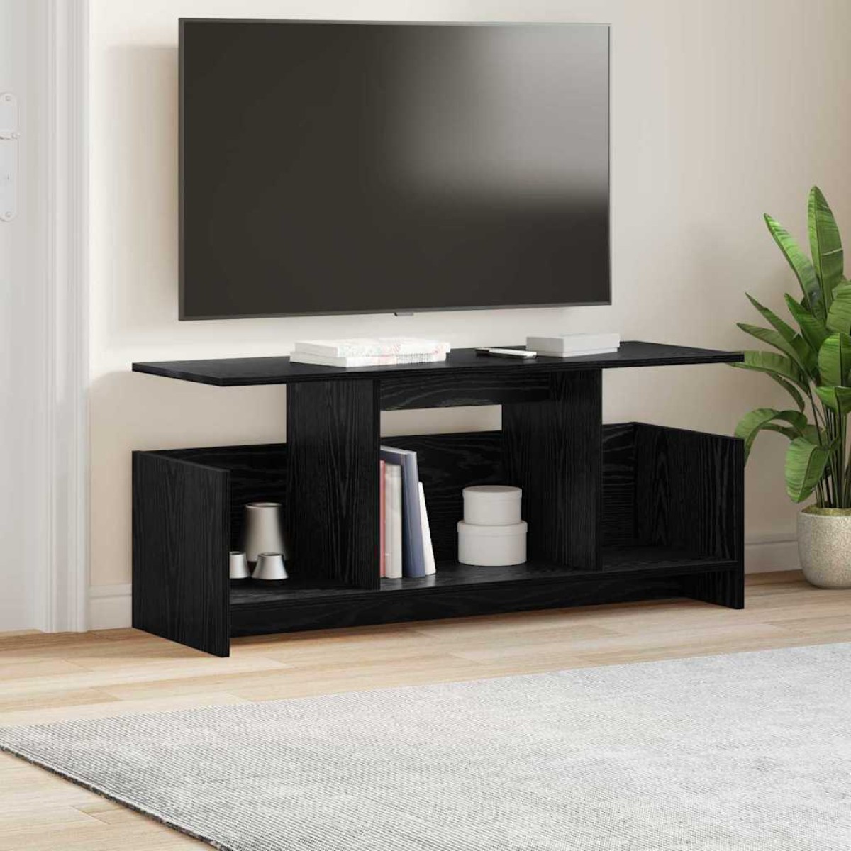 vidaXL Βάση TV 102 x 35 x 45 εκ. Μαύρη Οξυά Επεξεργασμένο Ξύλο