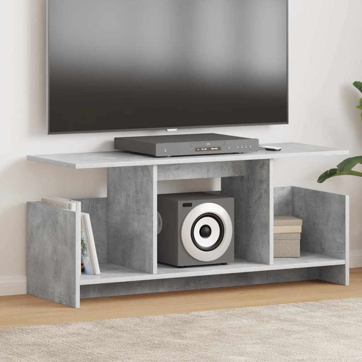 vidaXL Βάση TV 102 x 35 x 45 εκ. Σκυρόδεμα Γκρι Επεξεργασμένο Ξύλο