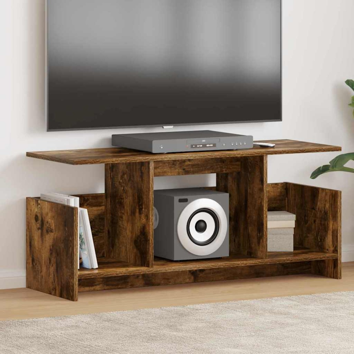 vidaXL Βάση TV 102 x 35 x 45 εκ. Καπνιστό Δρύς Επεξεργασμένο Ξύλο