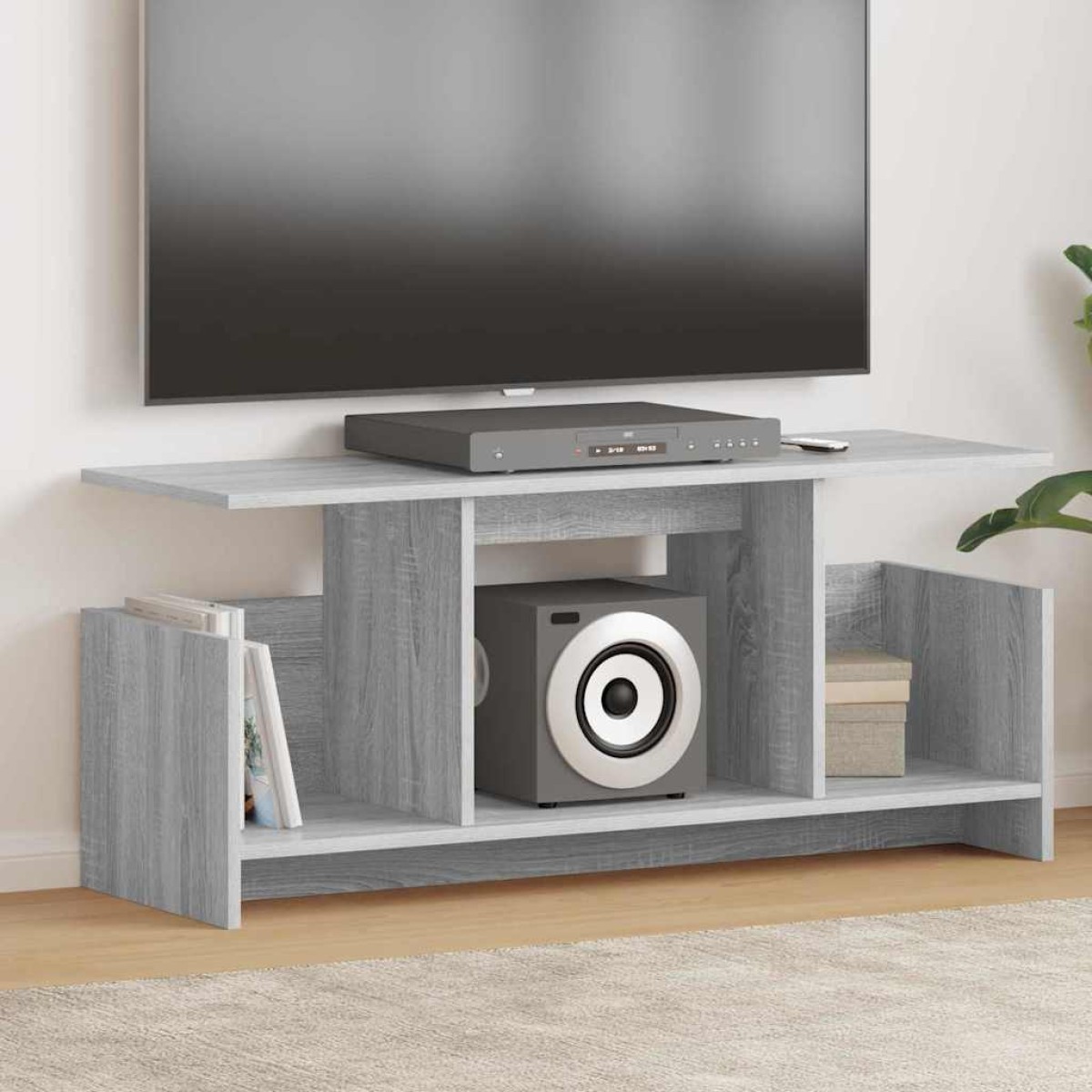 vidaXL Βάση TV 102 x 35 x 45 εκ. Γκρίζο Σονομα Επεξεργασμένο Ξύλο