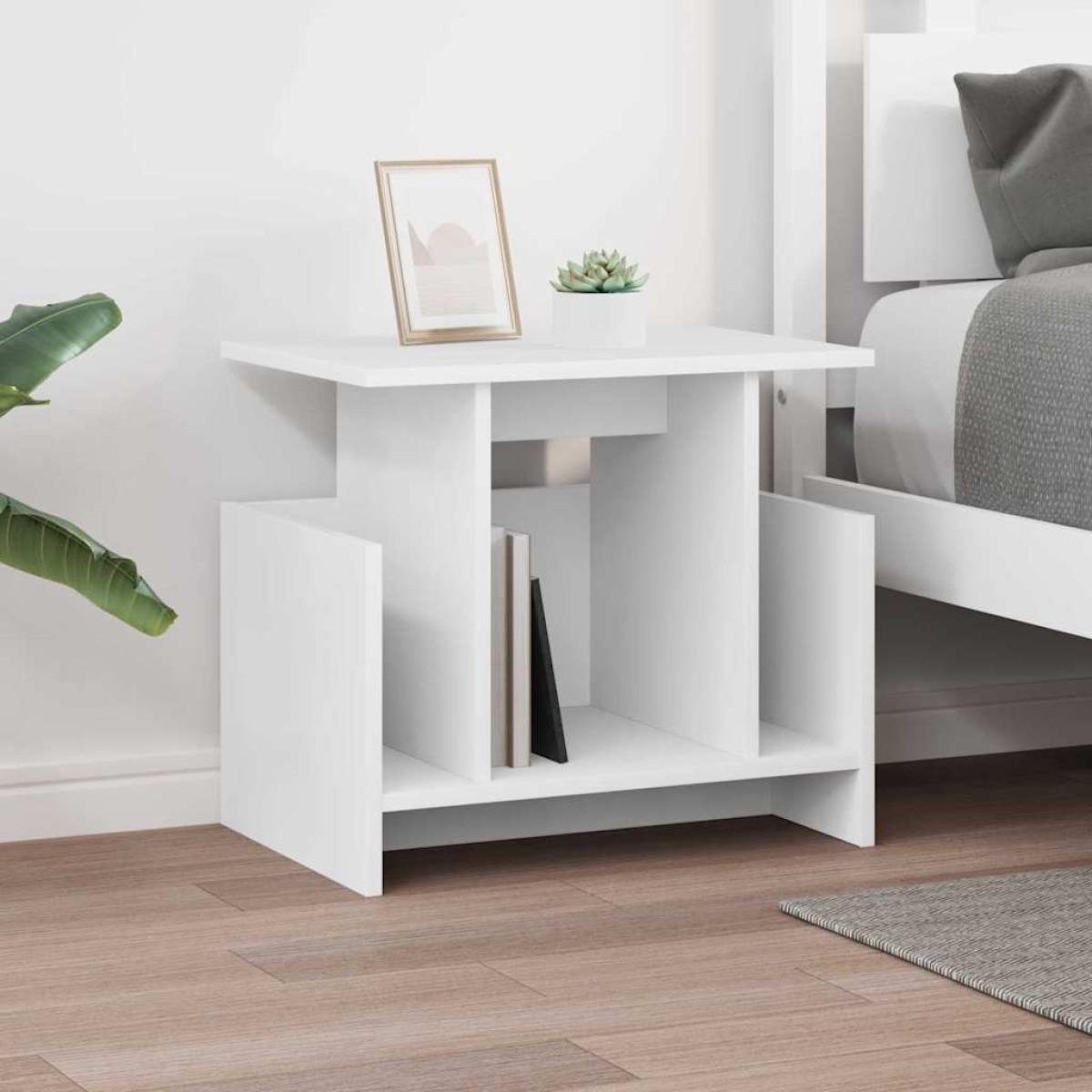 vidaXL Βάση TV 50 x 35 x 45 cm Λευκό Επεξεργασμένο Ξύλο