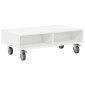 vidaXL Κομοδίνο με τροχούς Λευκό 90 x 50 x 30 cm Επεξεργασμένο Ξύλο