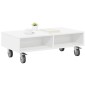 vidaXL Κομοδίνο με τροχούς Λευκό 90 x 50 x 30 cm Επεξεργασμένο Ξύλο
