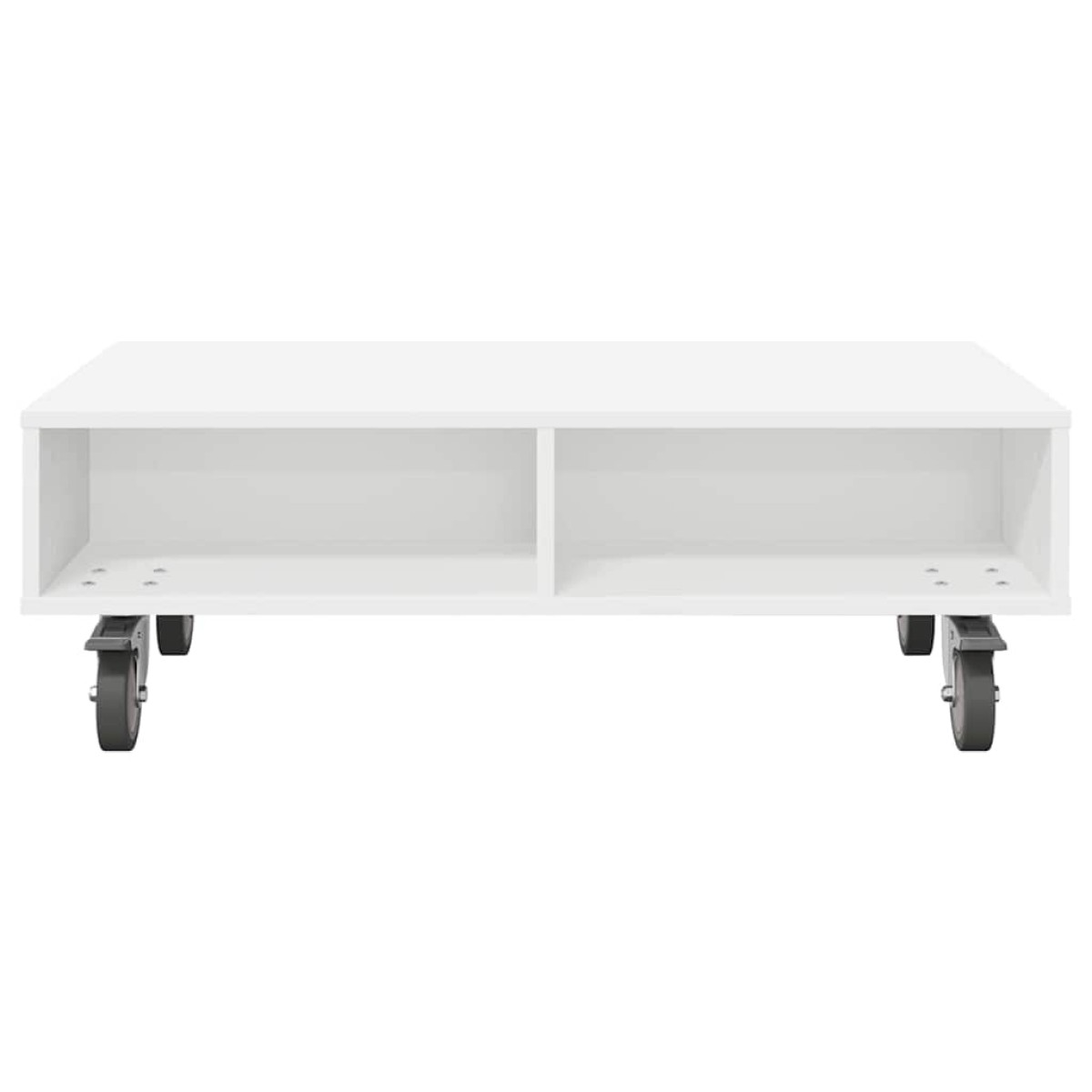 vidaXL Κομοδίνο με τροχούς Λευκό 90 x 50 x 30 cm Επεξεργασμένο Ξύλο