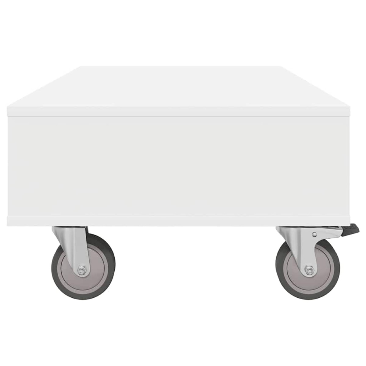 vidaXL Κομοδίνο με τροχούς Λευκό 90 x 50 x 30 cm Επεξεργασμένο Ξύλο