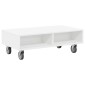vidaXL Κομοδίνο με τροχούς Λευκό 90 x 50 x 30 cm Επεξεργασμένο Ξύλο