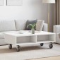 vidaXL Κομοδίνο με τροχούς Λευκό 90 x 50 x 30 cm Επεξεργασμένο Ξύλο