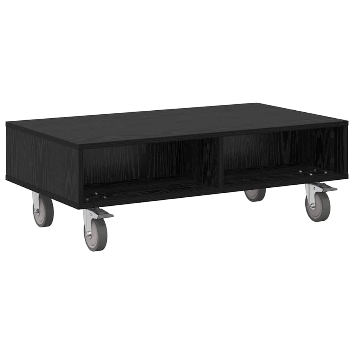 vidaXL Κομοδίνο με τροχούς Μαύρη Οξυά 90 x 50 x 30 cm