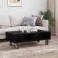 vidaXL Κομοδίνο με τροχούς Μαύρη Οξυά 90 x 50 x 30 cm