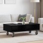 vidaXL Κομοδίνο με τροχούς Μαύρη Οξυά 90 x 50 x 30 cm