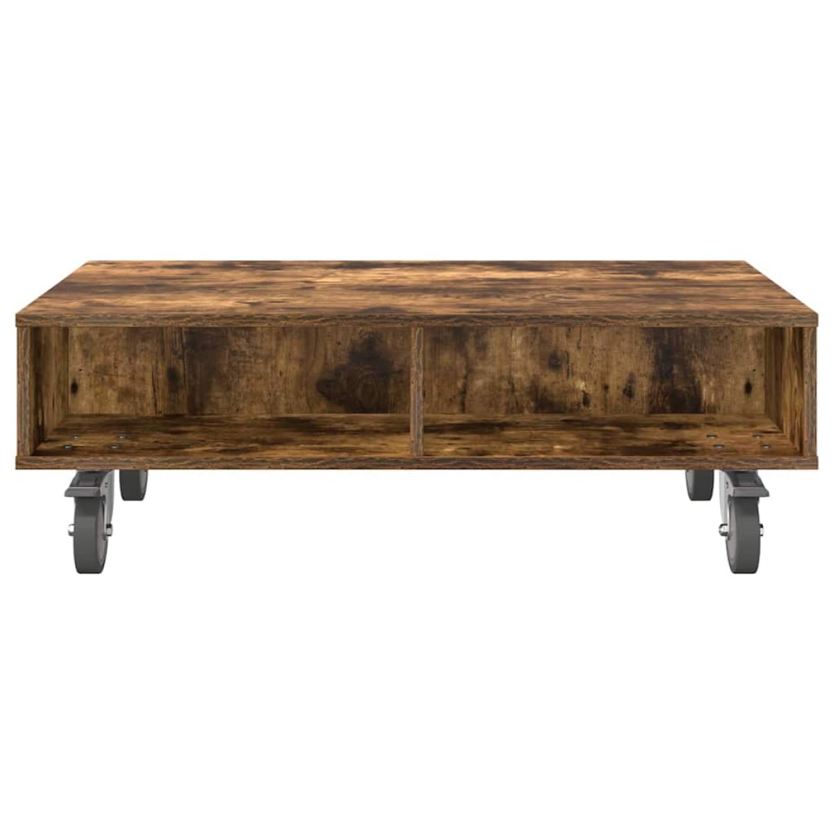 vidaXL Κομοδίνο με τροχούς Καπνιστό Δρύς 90 x 50 x 30 cm