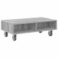 vidaXL Κομοδίνο με τροχούς Γκρίζο Σονομα 90 x 50 x 30 cm