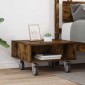 vidaXL Κομοδίνο με τροχούς Καπνιστό Δρύς 50,5 x 50 x 30 εκ
