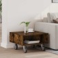 vidaXL Κομοδίνο με τροχούς Καπνιστό Δρύς 50,5 x 50 x 30 εκ