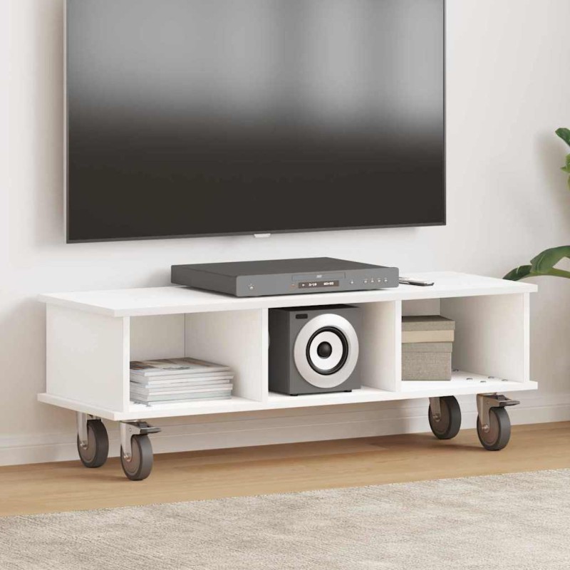 vidaXL Βάση TV 100 x 35 x 35 εκ Λευκό Επεξεργασμένο Ξύλο