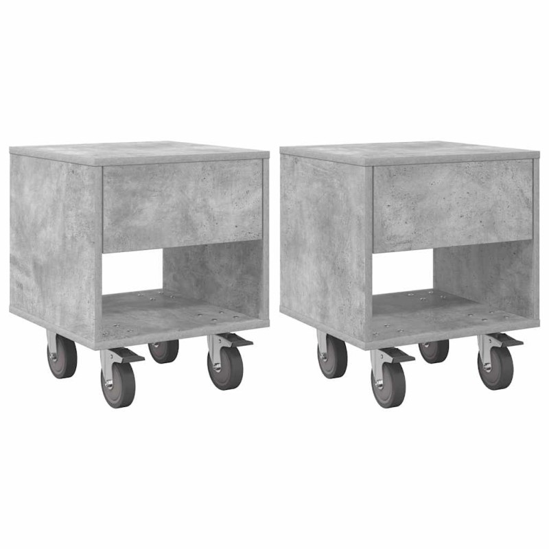 vidaXL Κομοδίνο 2 τμχ. Σκυρόδεμα Γκρι 40,5 x 40 x 48 εκ.