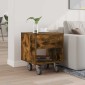 vidaXL Κομοδίνο Καπνιστό Δρύς 40,5 x 40 x 48 εκ. Επεξεργασμένο Ξύλο