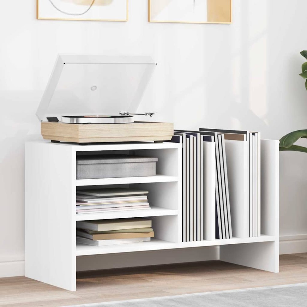 vidaXL Ντουλάπι δίσκων βινυλίου Λευκό 78,5 x 35 x 45 εκ