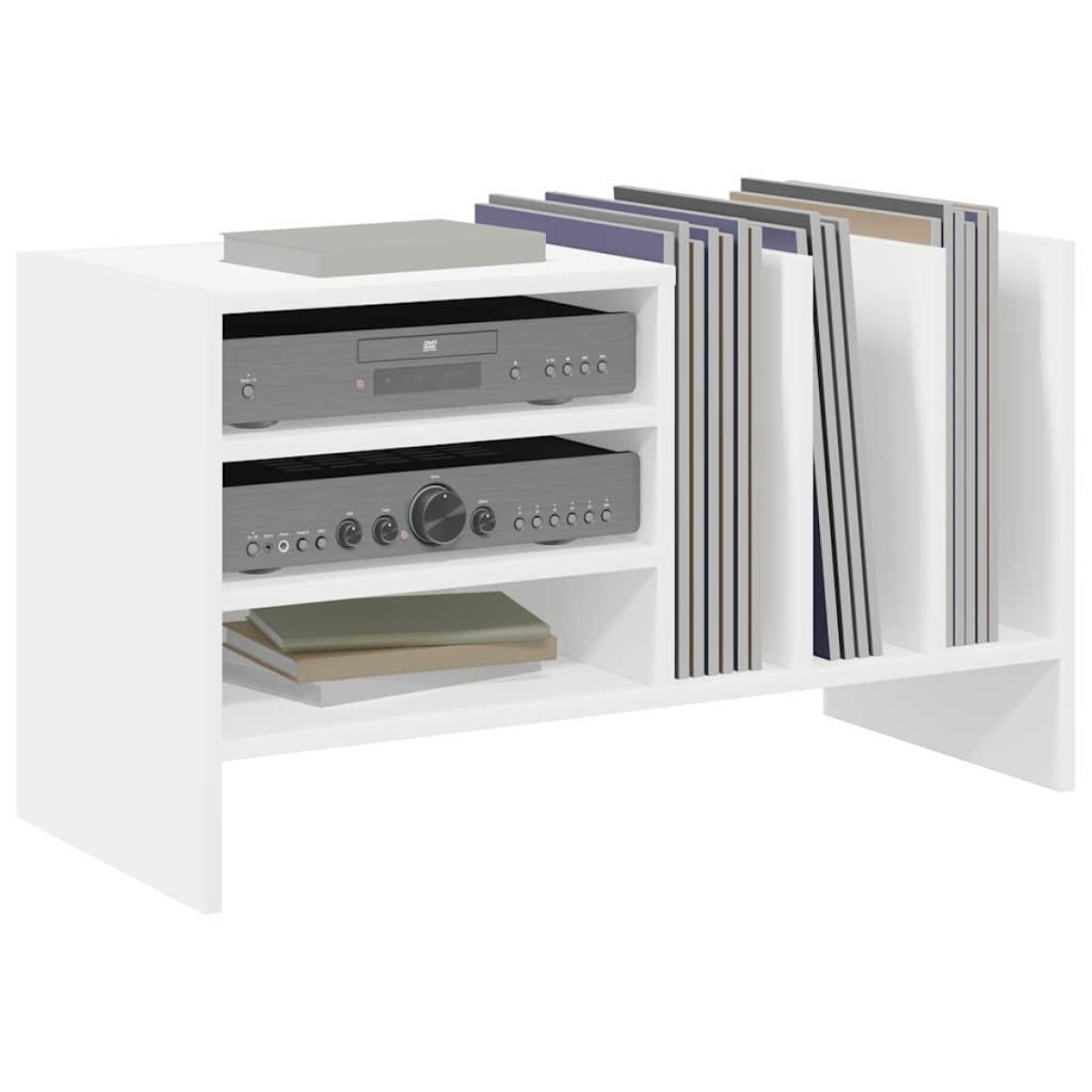 vidaXL Ντουλάπι δίσκων βινυλίου Λευκό 78,5 x 35 x 45 εκ
