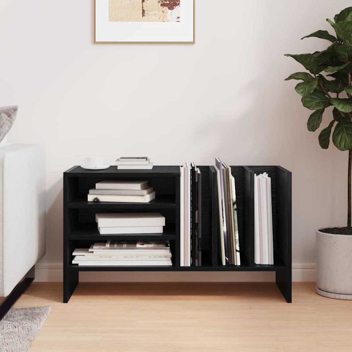 vidaXL Ντουλάπι δίσκων βινυλίου Μαύρη Οξυά 78,5 x 35 x 45 εκ