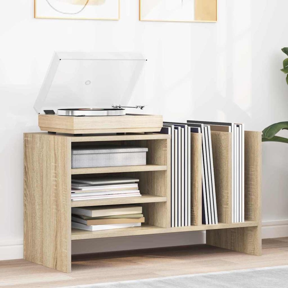 vidaXL Ντουλάπι δίσκων βινυλίου Δρύς Sonoma 78,5 x 35 x 45 εκ