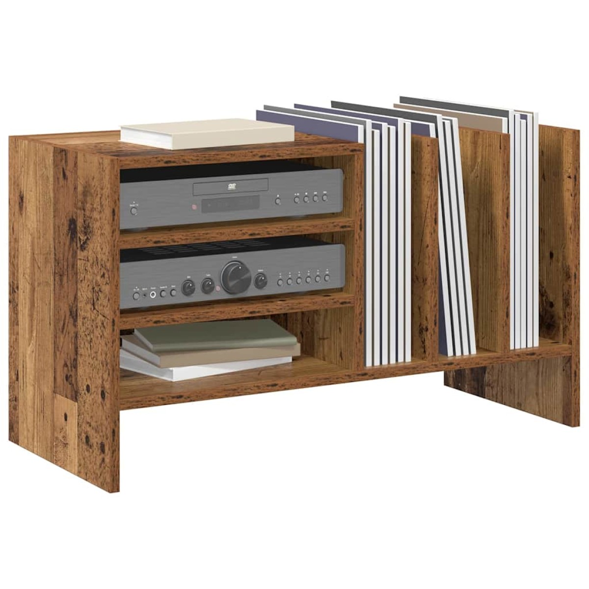 vidaXL Ντουλάπι δίσκων βινυλίου Παλιό ξύλο 78,5 x 35 x 45 εκ