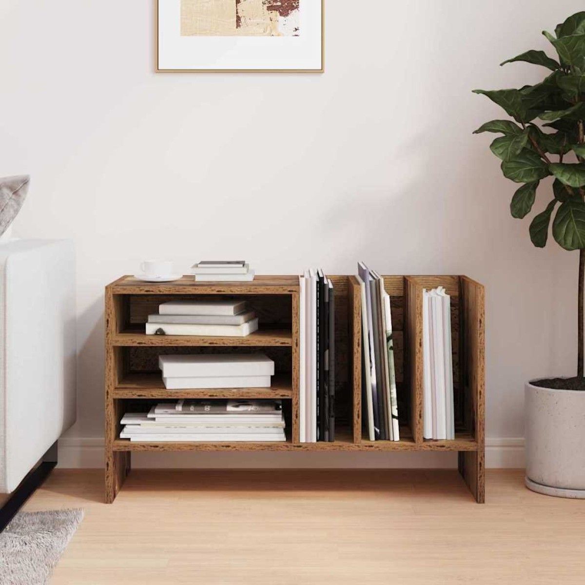 vidaXL Ντουλάπι δίσκων βινυλίου Παλιό ξύλο 78,5 x 35 x 45 εκ