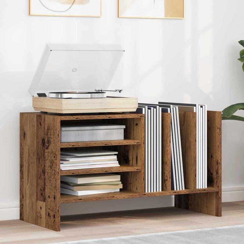 vidaXL Ντουλάπι δίσκων βινυλίου Παλιό ξύλο 78,5 x 35 x 45 εκ