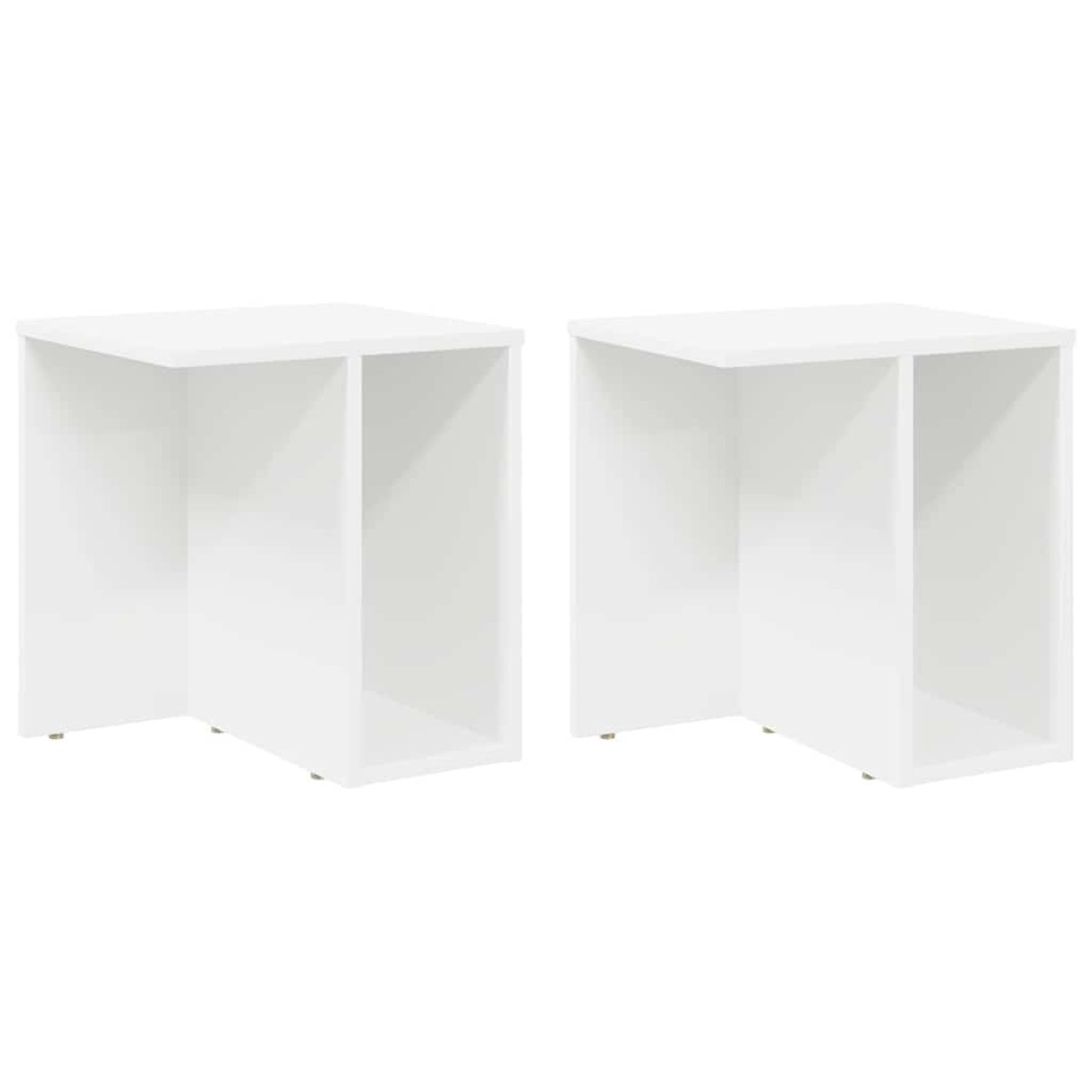 vidaXL End Table 2 τμχ. Λευκό 37 x 32 x 40 εκ Επεξεργασμένο Ξύλο