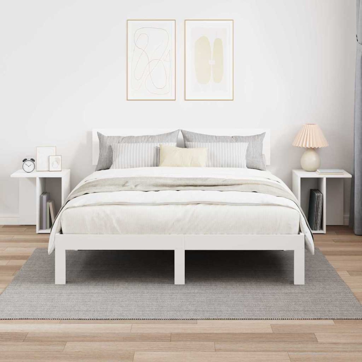 vidaXL End Table 2 τμχ. Λευκό 37 x 32 x 40 εκ Επεξεργασμένο Ξύλο