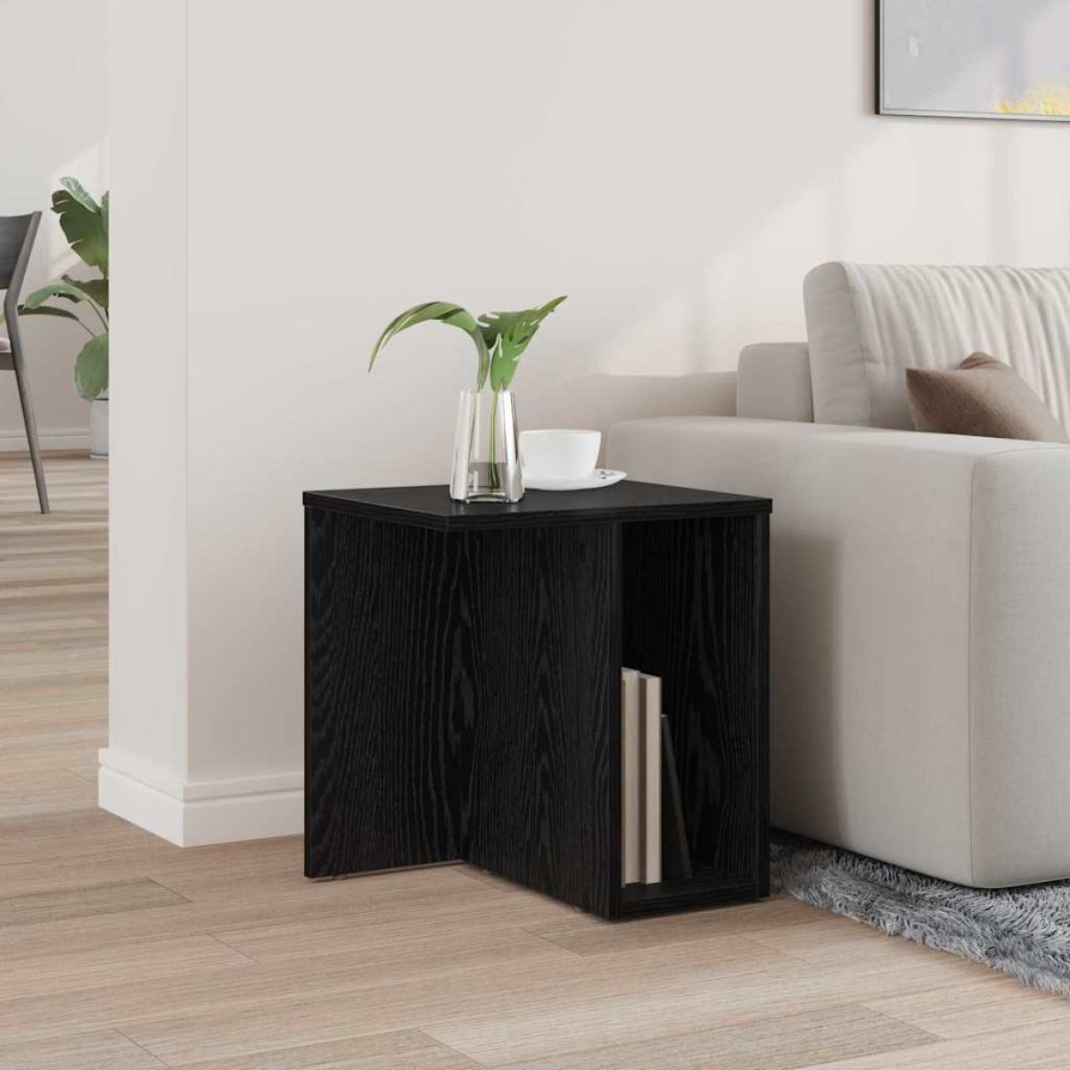 vidaXL End Table Μαύρη Οξυά 37 x 32 x 40 εκ Επεξεργασμένο Ξύλο