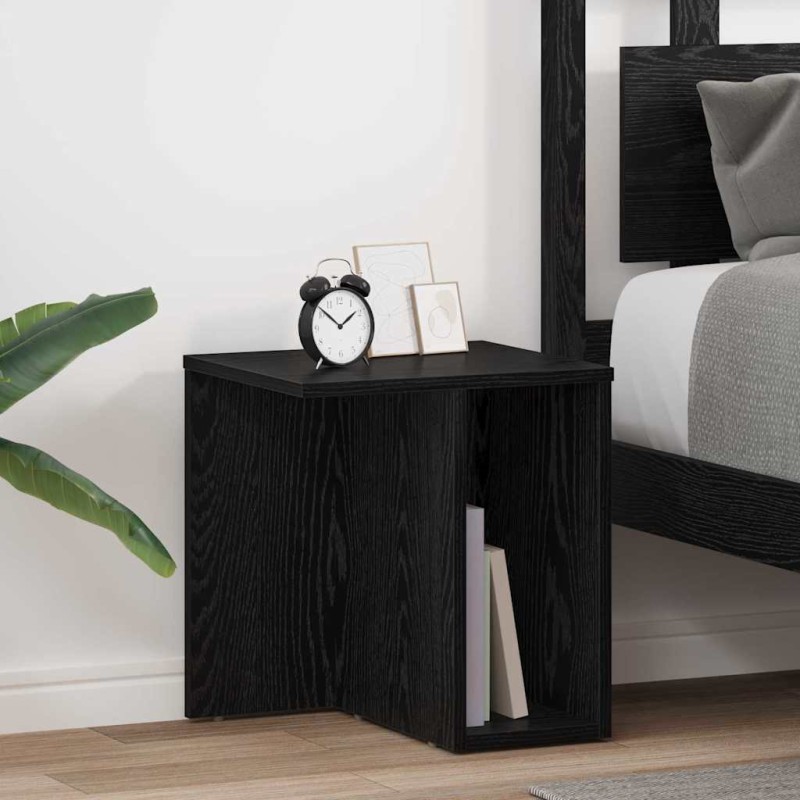 vidaXL End Table 2 τμχ. Μαύρη Οξυά 37 x 32 x 40 εκ Επεξεργασμένο Ξύλο