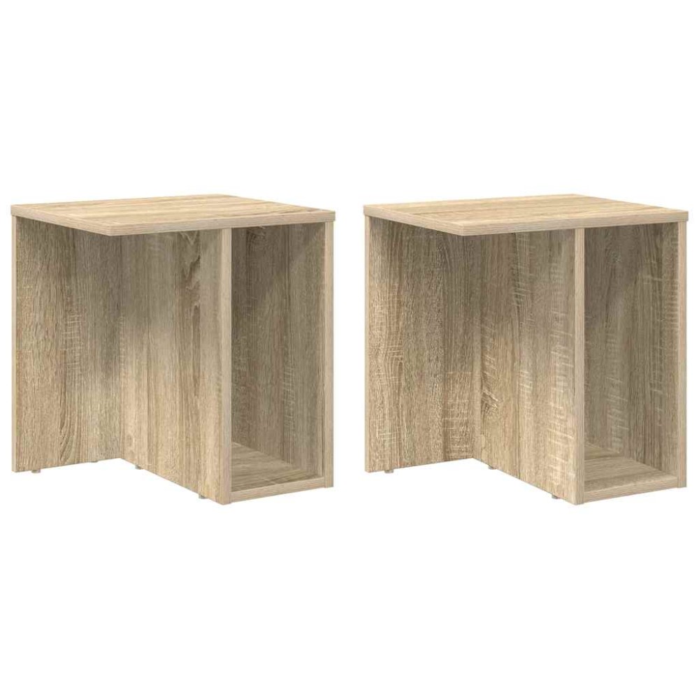 vidaXL End Table 2 τμχ. Δρύς Sonoma 37 x 32 x 40 εκ Επεξεργασμένο Ξύλο
