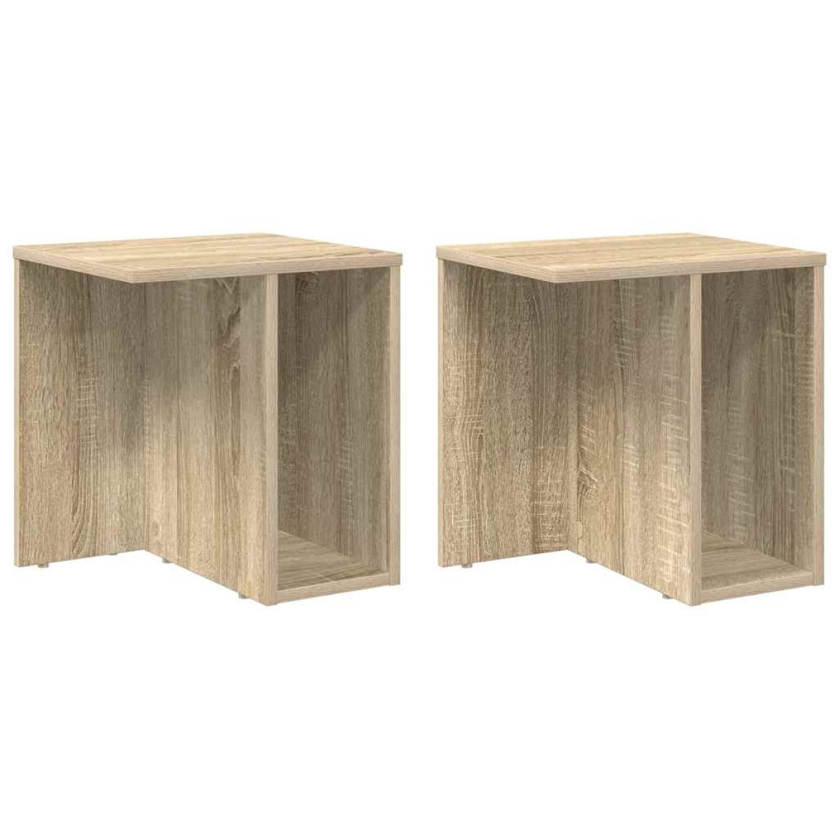 vidaXL End Table 2 τμχ. Δρύς Sonoma 37 x 32 x 40 εκ Επεξεργασμένο Ξύλο