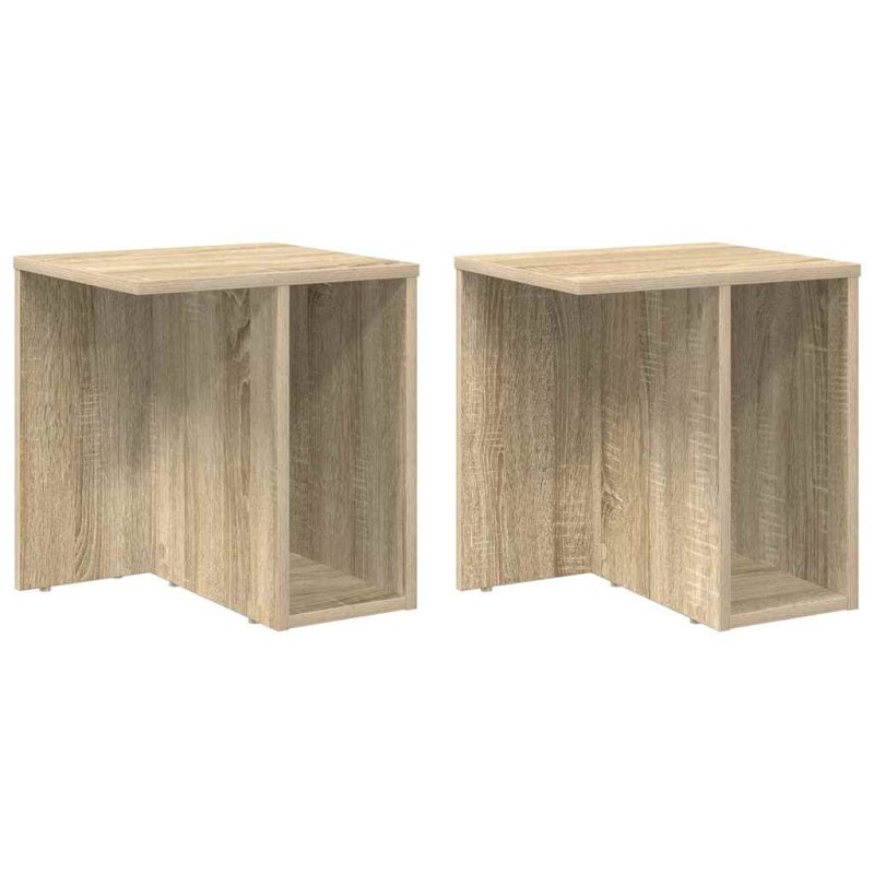 vidaXL End Table 2 τμχ. Δρύς Sonoma 37 x 32 x 40 εκ Επεξεργασμένο Ξύλο
