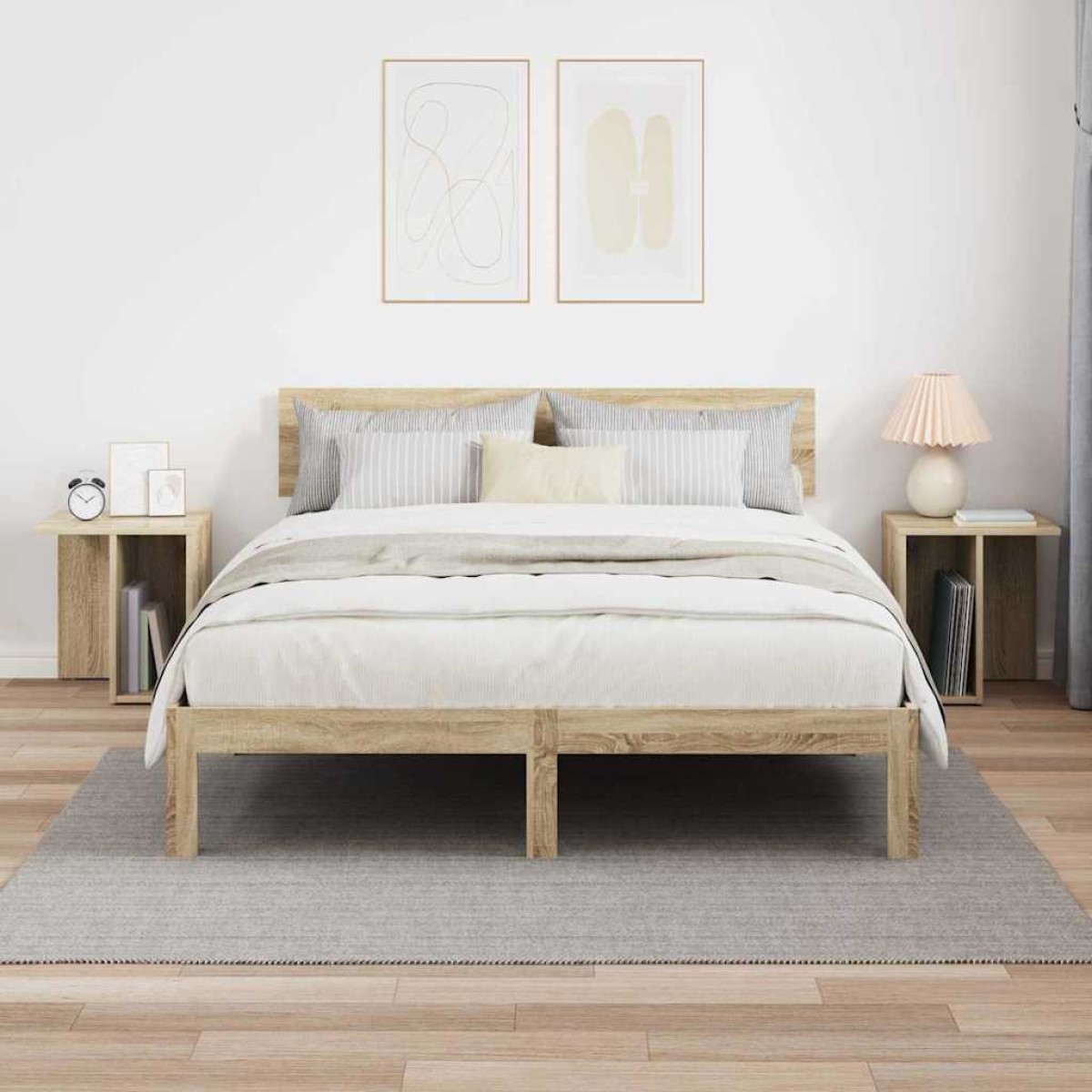 vidaXL End Table 2 τμχ. Δρύς Sonoma 37 x 32 x 40 εκ Επεξεργασμένο Ξύλο