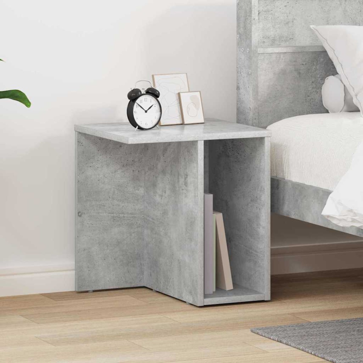 vidaXL End Table Σκυρόδεμα Γκρι 37 x 32 x 40 εκ Επεξεργασμένο Ξύλο