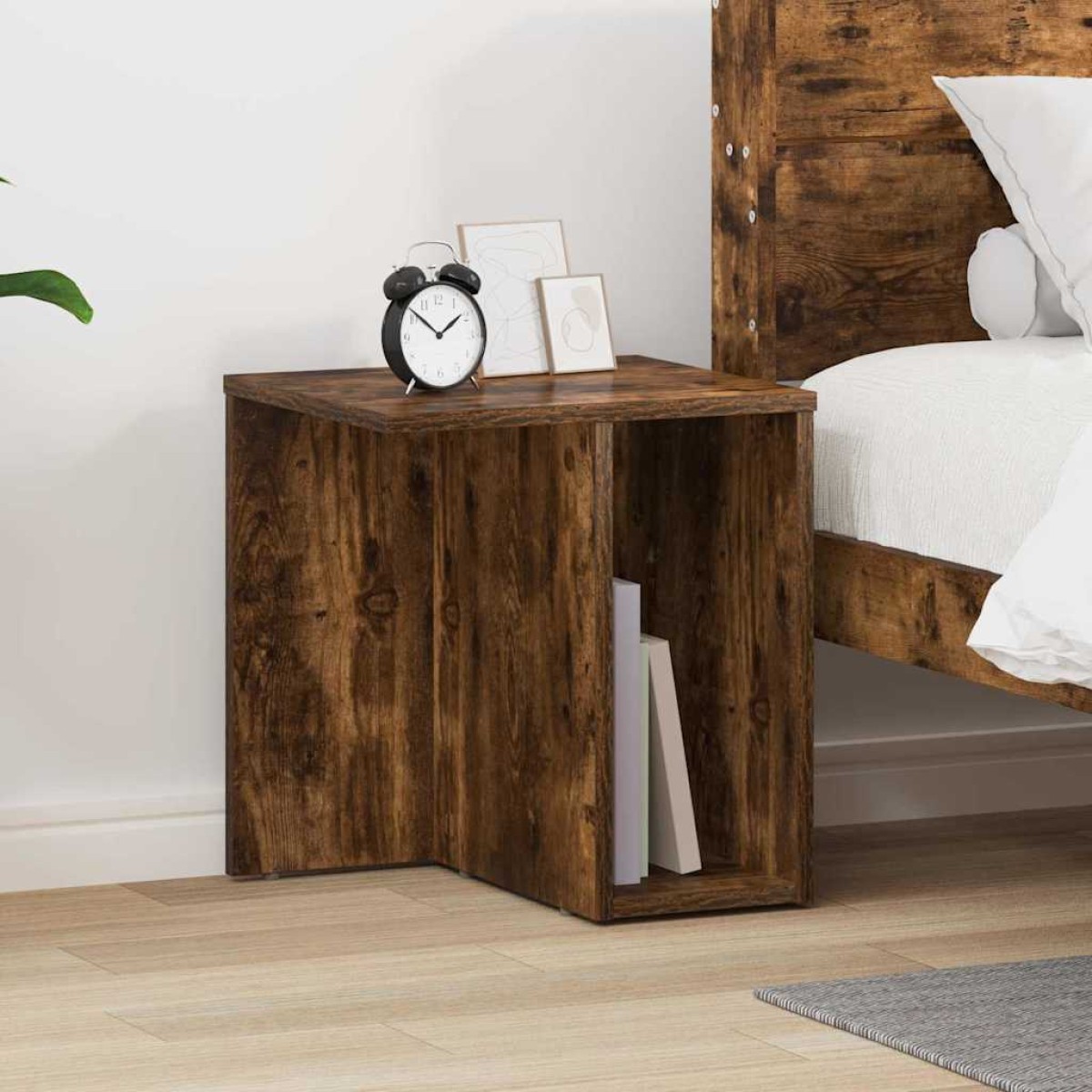 vidaXL End Table Καπνιστό Δρύς 37 x 32 x 40 εκ Επεξεργασμένο Ξύλο