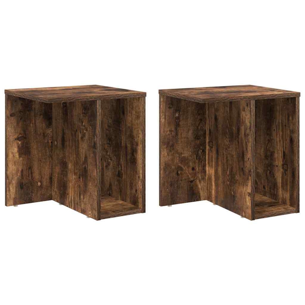 vidaXL End Table 2 τμχ. Καπνιστό Δρύς 37 x 32 x 40 εκ