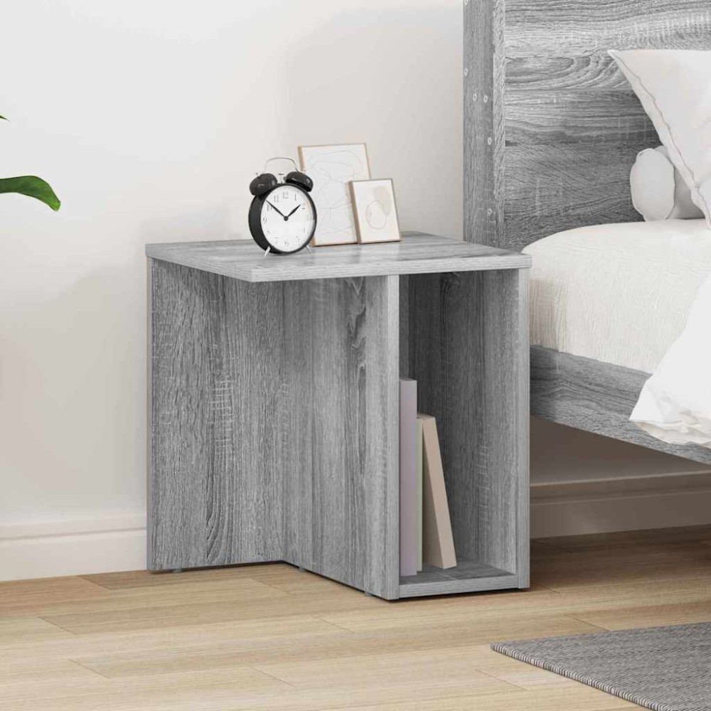 vidaXL End Table Γκρίζο Σονομα 37 x 32 x 40 εκ Επεξεργασμένο Ξύλο