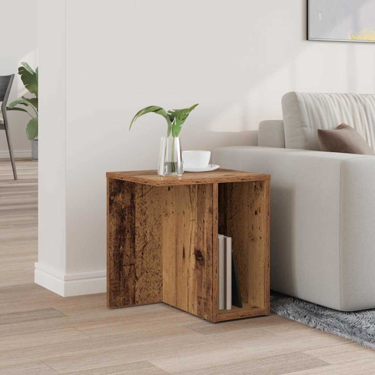 vidaXL End Table Παλιό ξύλο 37 x 32 x 40 εκ Επεξεργασμένο Ξύλο