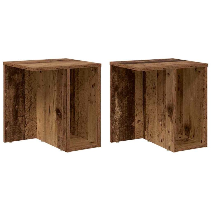 vidaXL End Table 2 τμχ. Παλιό ξύλο 37 x 32 x 40 εκ Επεξεργασμένο Ξύλο