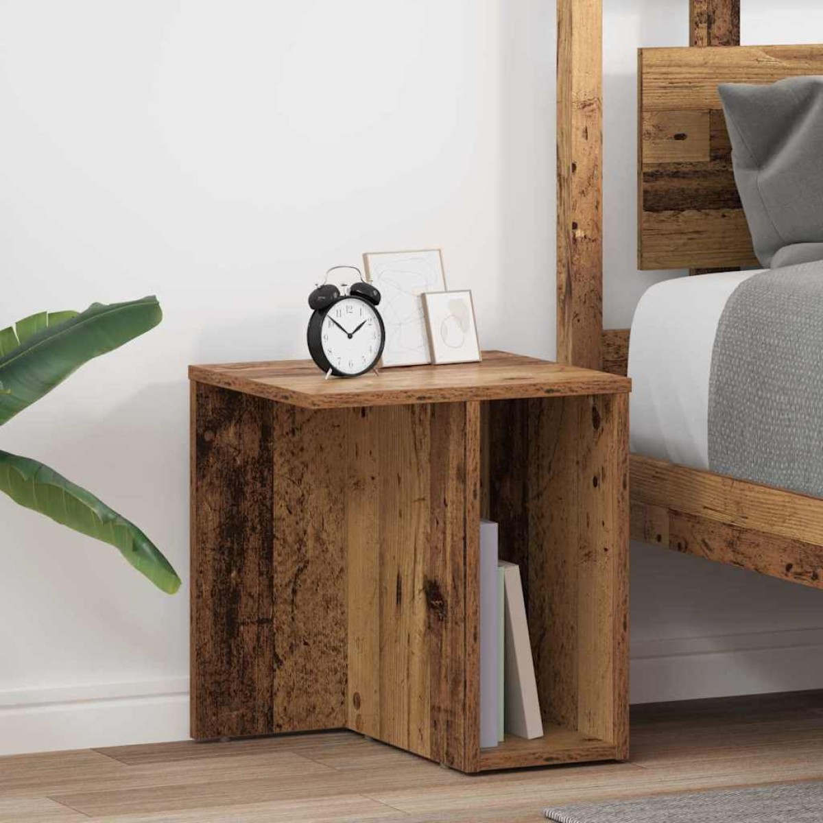 vidaXL End Table 2 τμχ. Παλιό ξύλο 37 x 32 x 40 εκ Επεξεργασμένο Ξύλο