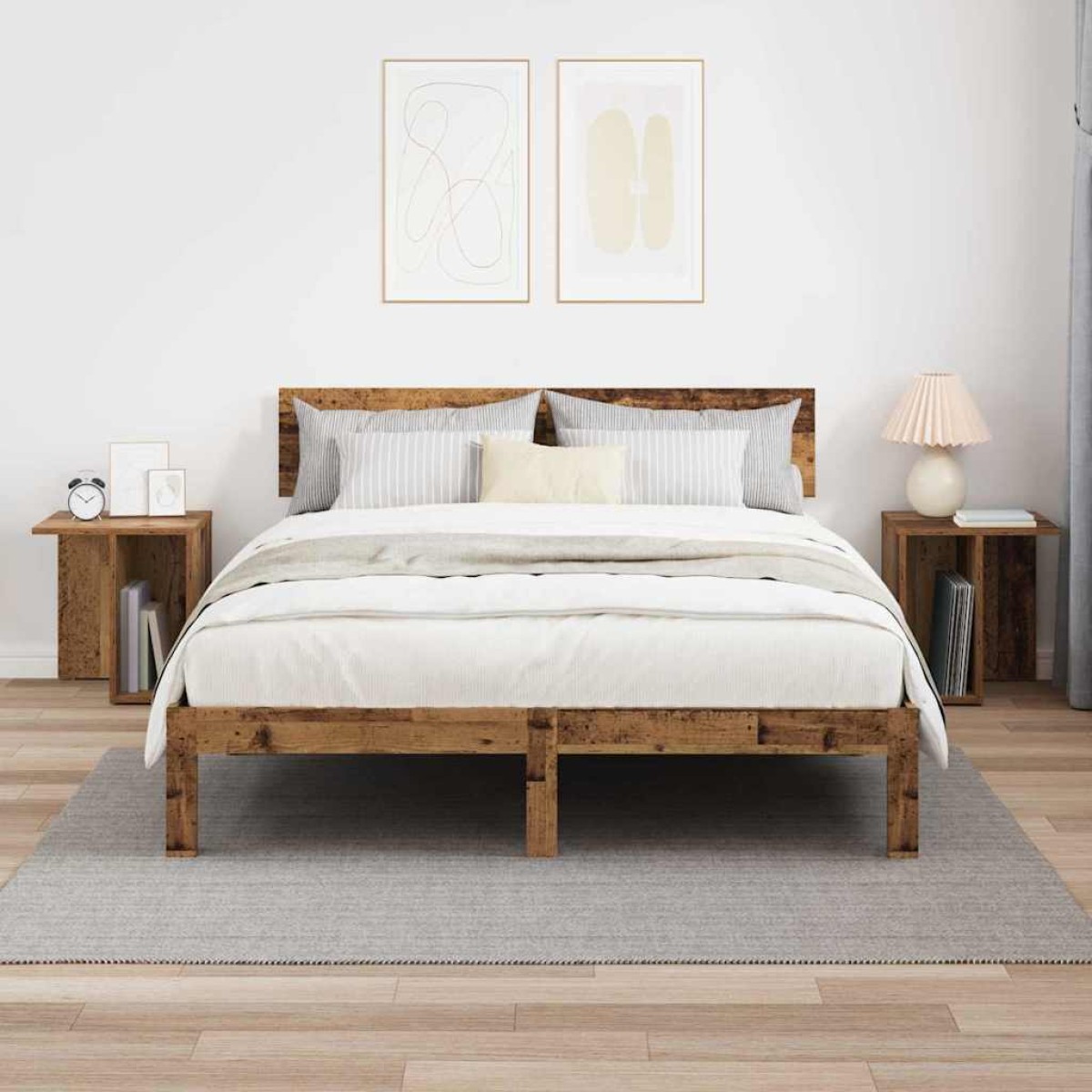 vidaXL End Table 2 τμχ. Παλιό ξύλο 37 x 32 x 40 εκ Επεξεργασμένο Ξύλο