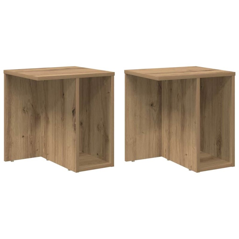 vidaXL End Table 2 τμχ. Artisan Oak 37 x 32 x 40 εκ Επεξεργασμένο Ξύλο